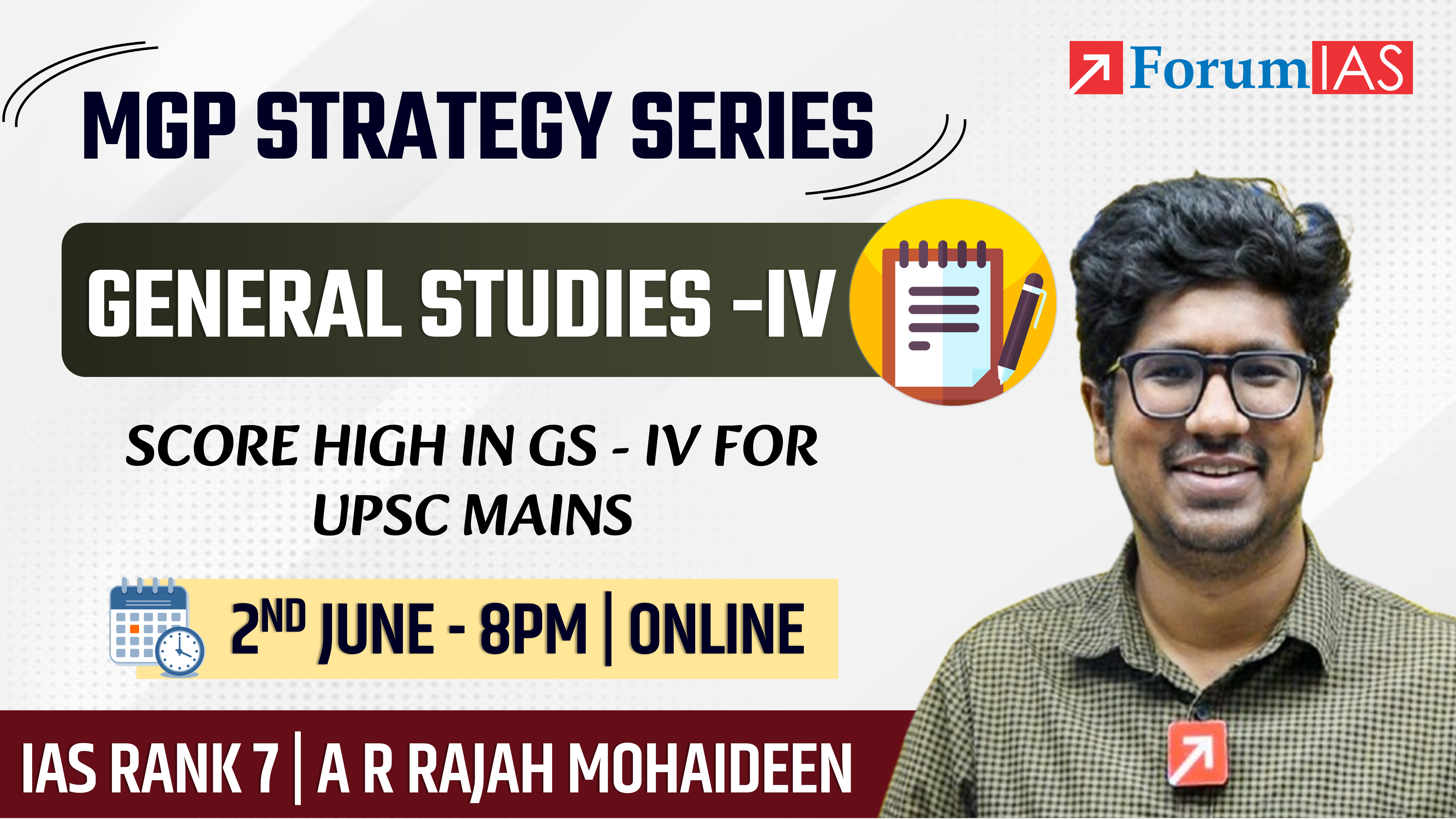 MGP Strategy Series | GS Paper 4 (Ethics) with AIR 7 A.R. Rajah Mohaideen