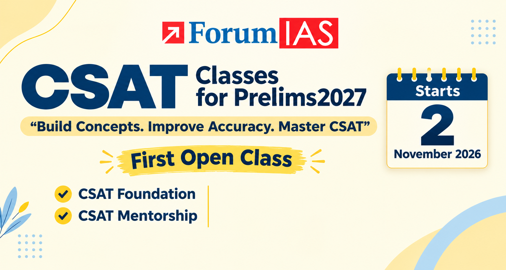 Open Class | CSAT 2027